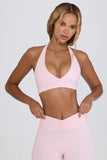 Brushed Jersey V Neck Sports Bra in Bloom