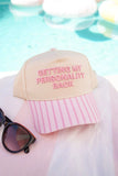 KenzKustomz Pink Stripe Trucker Hat Getting my Personality Back