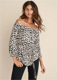 Tie Waist Blouse Black White