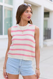 Brooklyn Pink Striped Sweater Tank