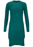 Ruched Long Sleeve Mini Teal Green