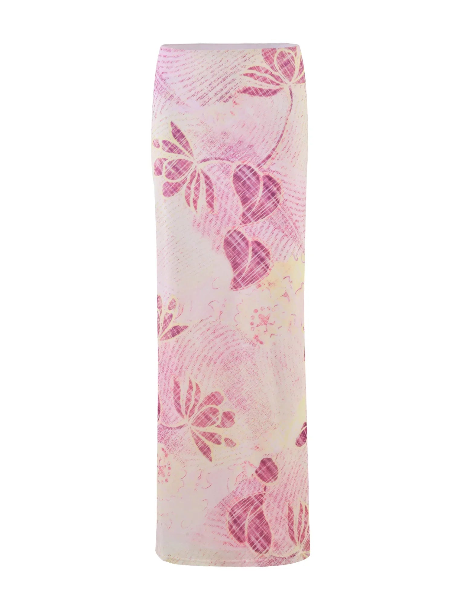 DALILA MIDI SKIRT GRUNGE FLORAL MAGENTA