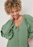 Ruffle Mini Dress Basil