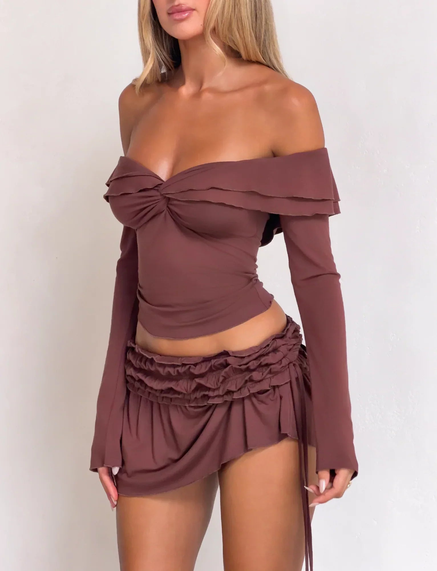 DENALI LONG SLEEVE TOP CHOCOLATE
