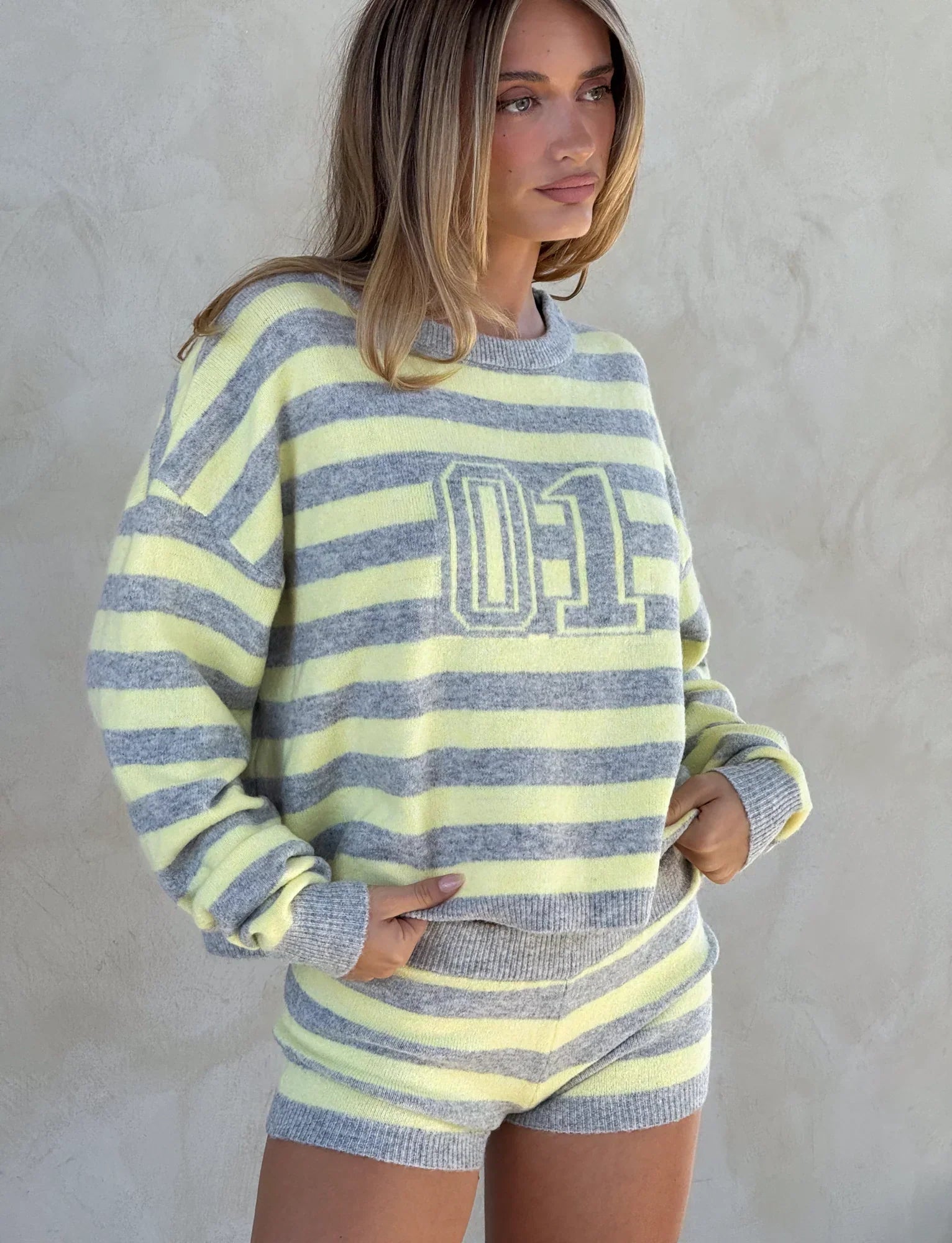 KOA JUMPER YELLOW AND GREY STRIPE