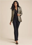 Leopard Jacquard Blazer Black Gold