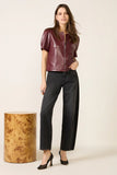 Antonin Vegan Leather Short Sleeve Top