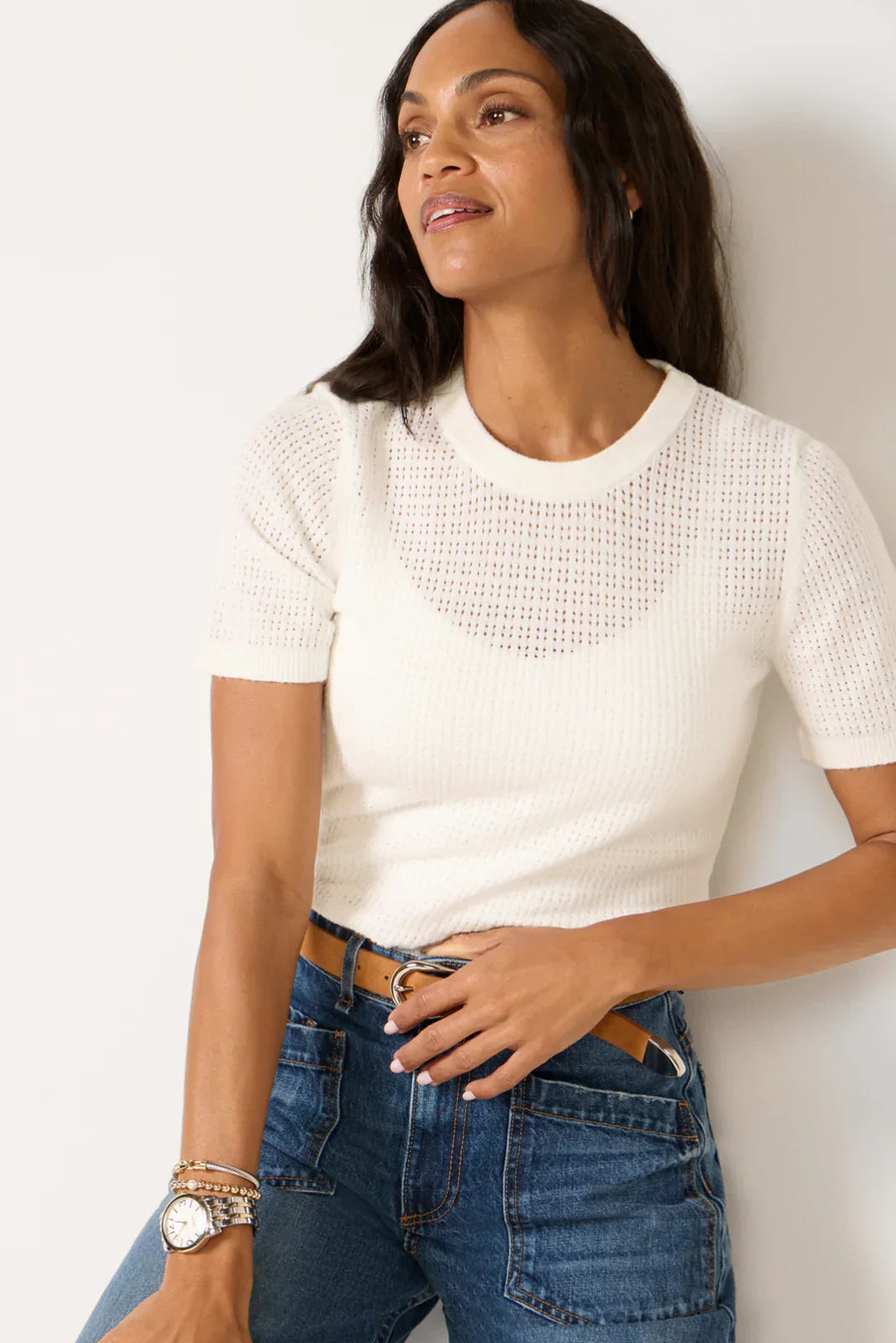 Amanda Pointelle Tee