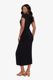 Loki Wrap Front Shaping Dress in Black