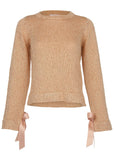 Glitter Knit Sweater Cream Tan