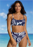 Oahu Underwire Bikini Top Contrast Bold Leaves