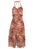 Halter Midi Dress Mystic Palm