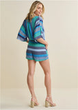 Mixed Print Romper Green Multi