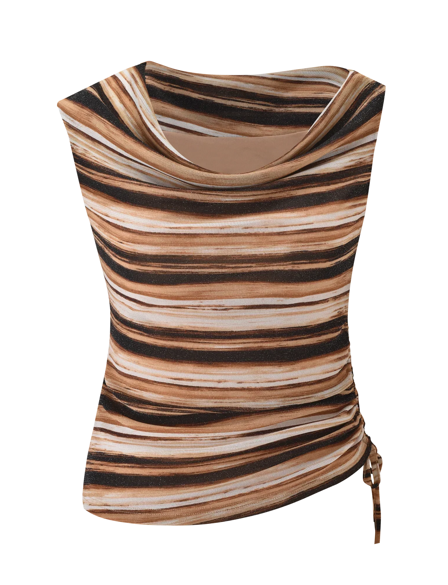 BRAELYN TOP BROWN STRIPE
