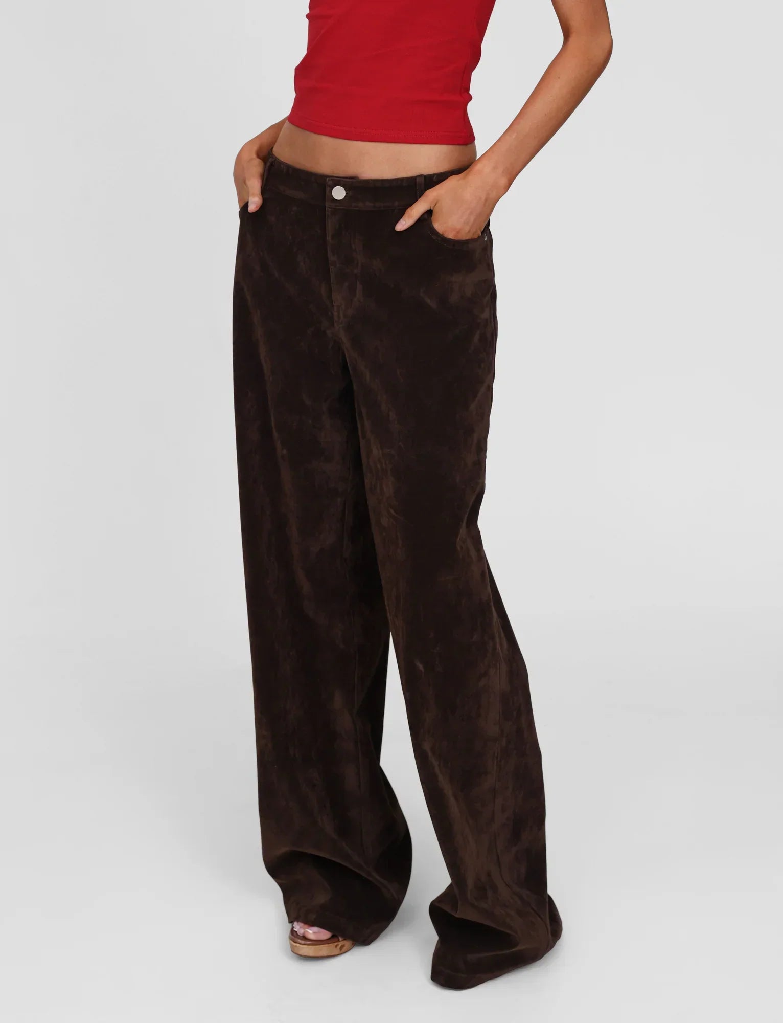 CAMELLIA PANT CHOCOLATE SUEDE