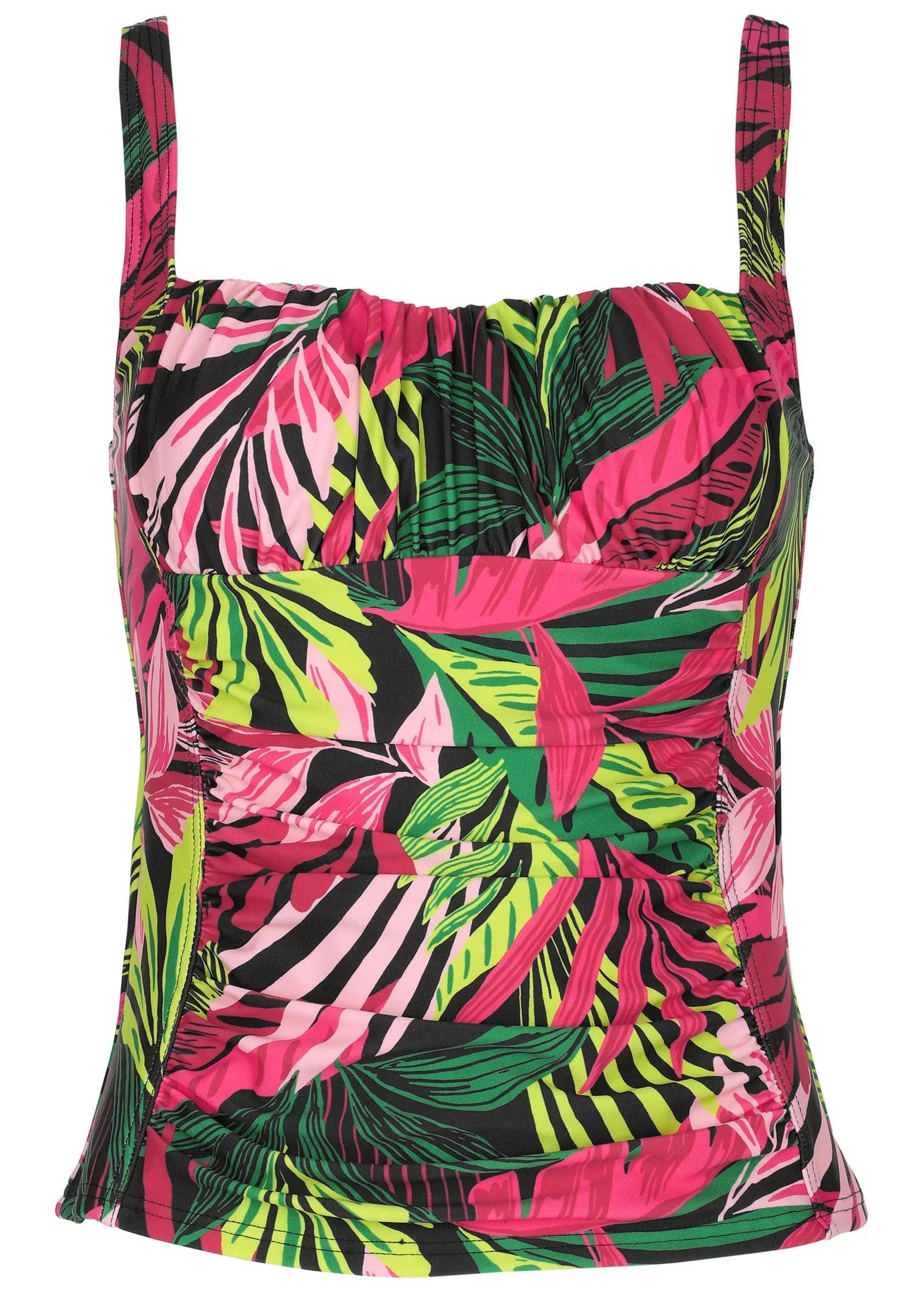 Sydney Ruched Tankini Top Polynesian Palm