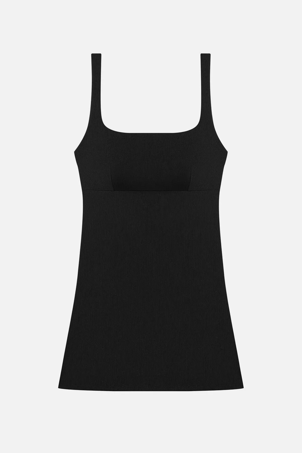Harper Swim Dress Black Lido Rib