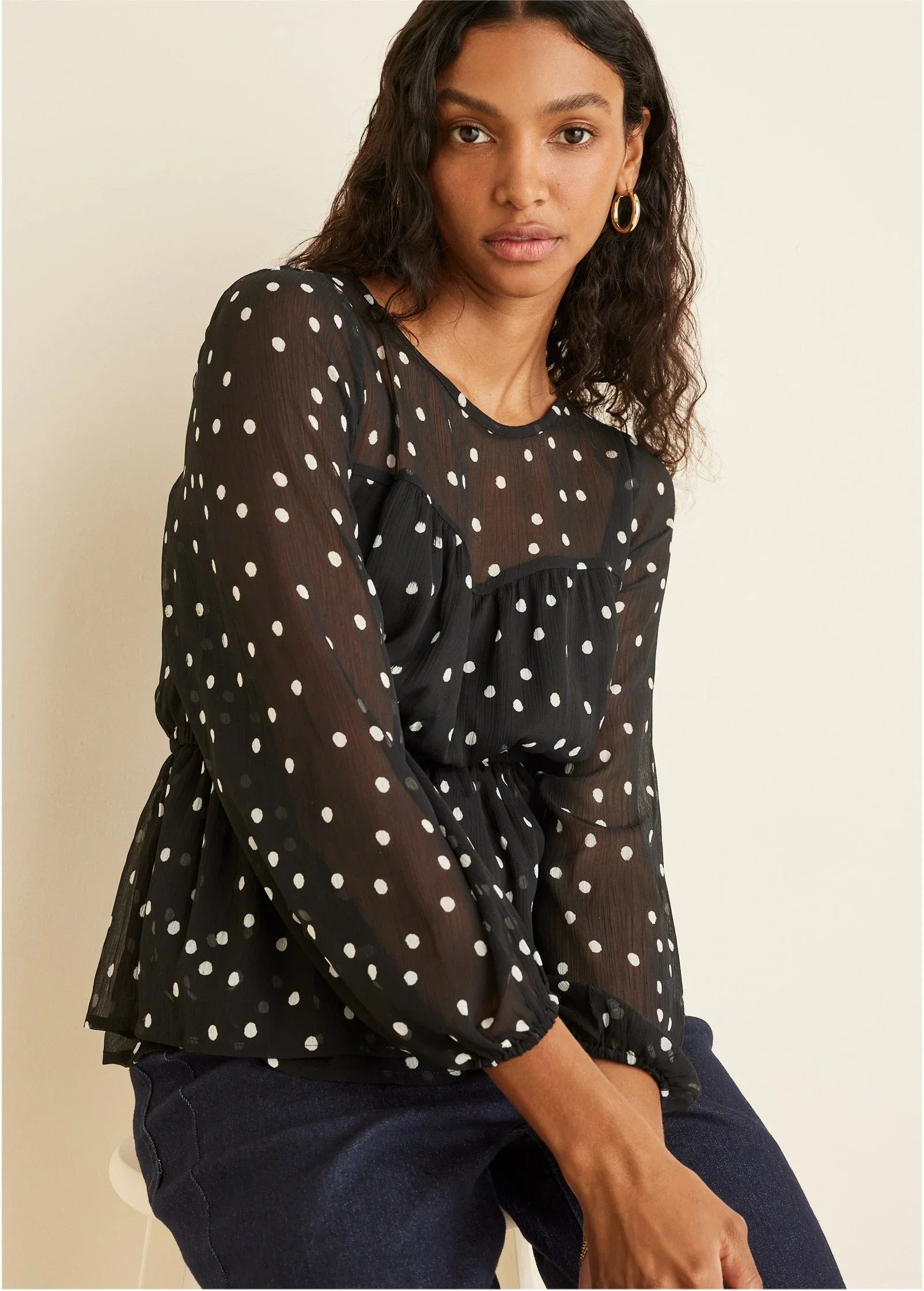 Sheer Beauty Blouse Dolce Vita Dot