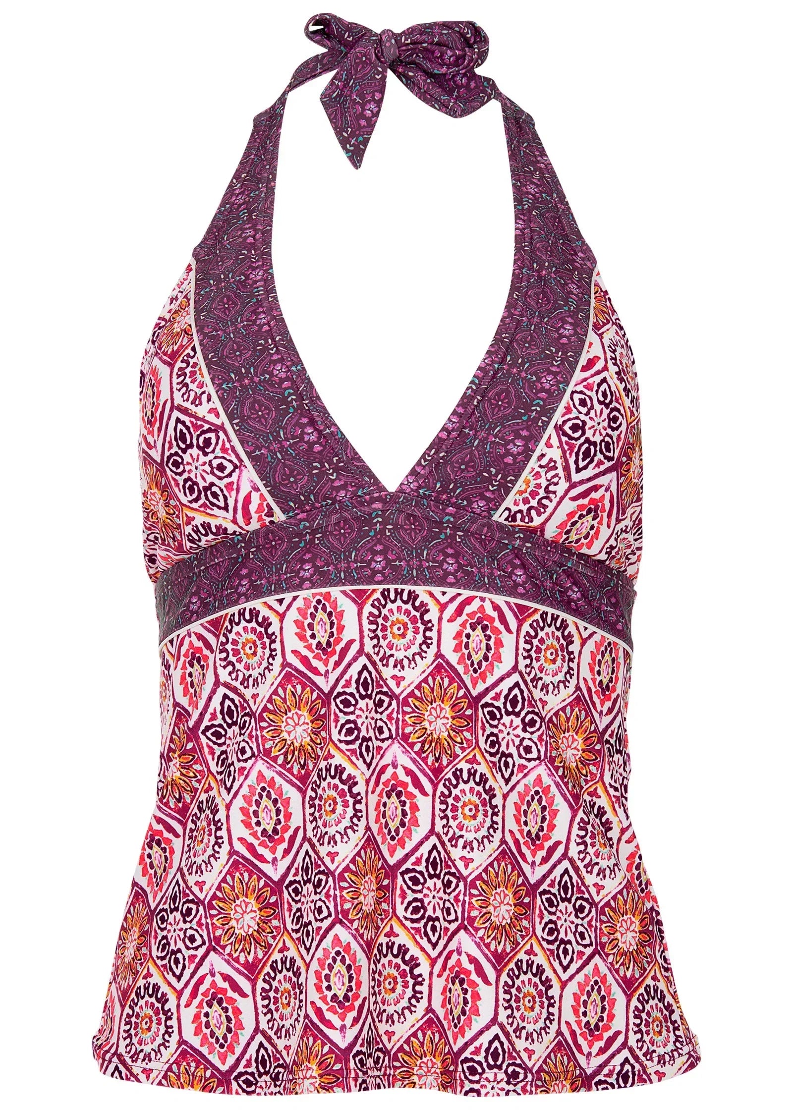 Athens Halter Tankini Top Royal Mosaic