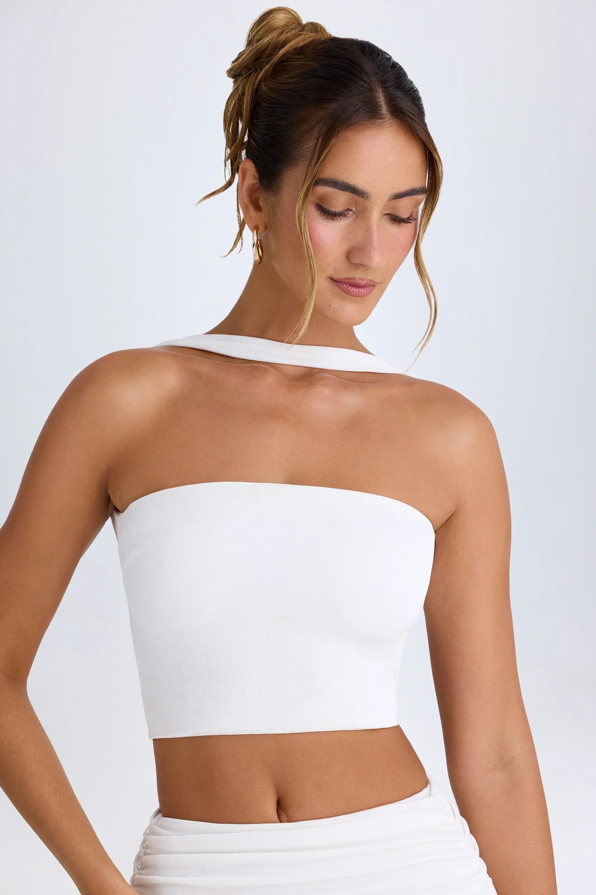 Choker Detail Bandeau Top in White