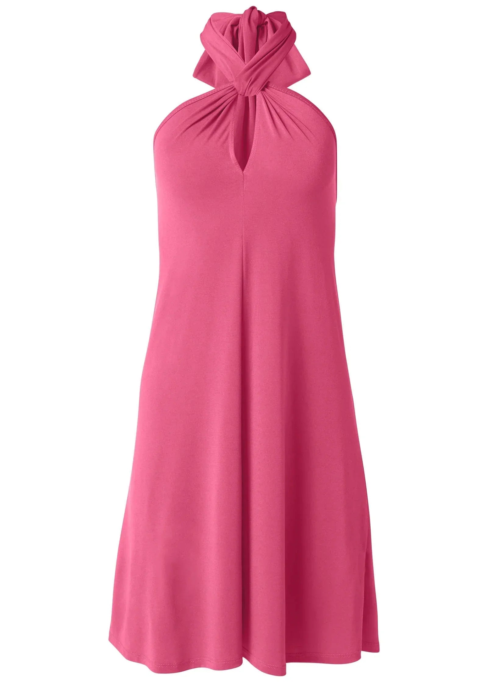 Halter Tie Dress Hot Pink