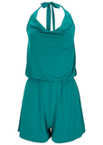 Cowl Neck Cover Up Romper Teal