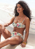 Printed Bandeau Top Cream Multi