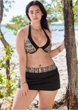 Underwire Halter Bikini Top Golden Stripes