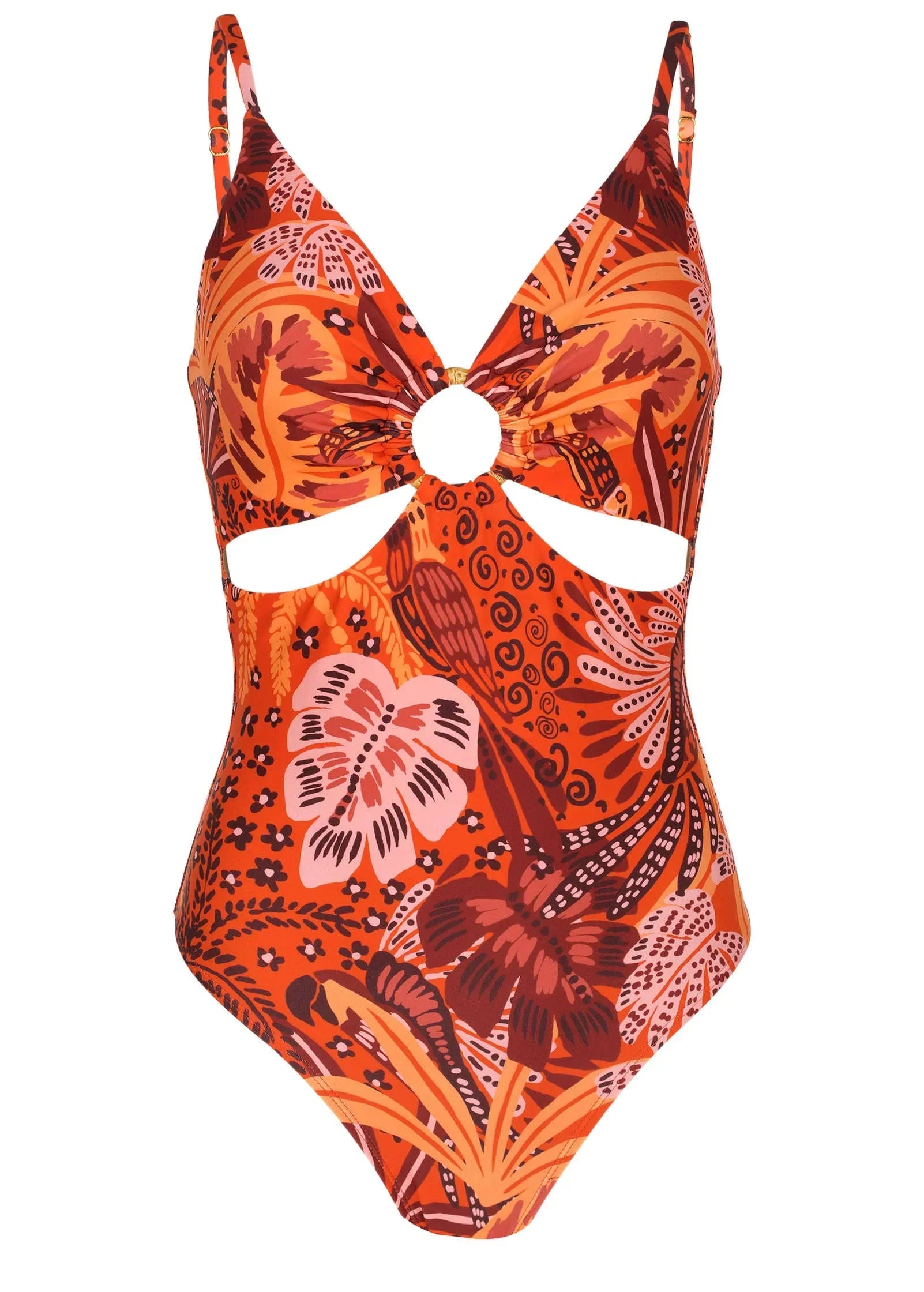 Bamboo Ring Swimsuit Parrot Palm