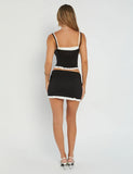 ADAIR TOP BLACK BLACK WHITE