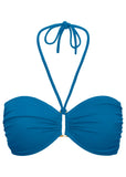 Shapely Ruched Bandeau Top Mykonos Blue