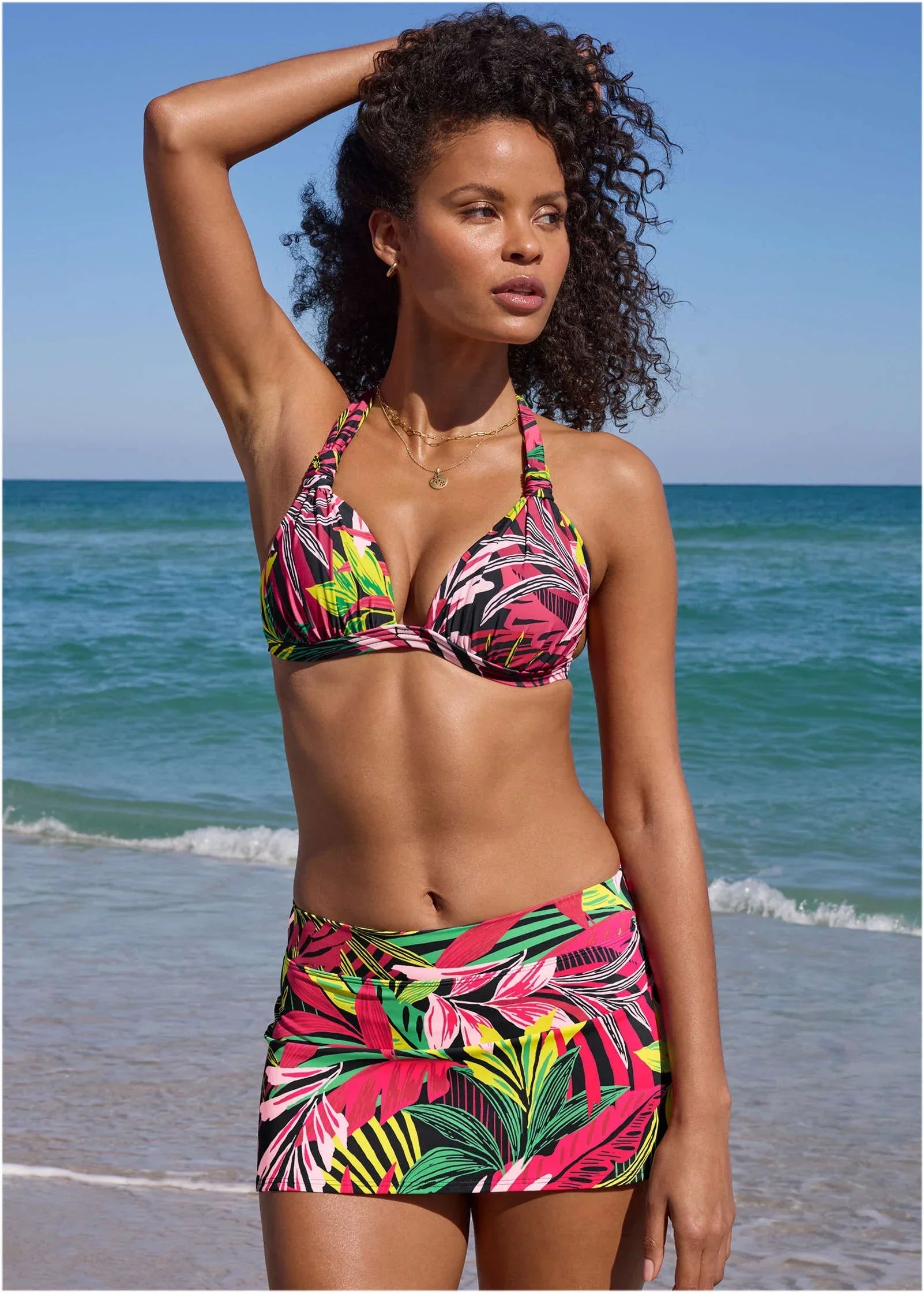 Aruba Swim Bikini Skirt Polynesian Palm