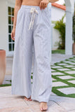 Mia White Black Pinstriped Pull On Pants