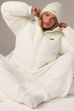 Corduroy Quilted Puffer Jacket in Ivory