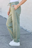 Danica Green High Rise Pull On Pants