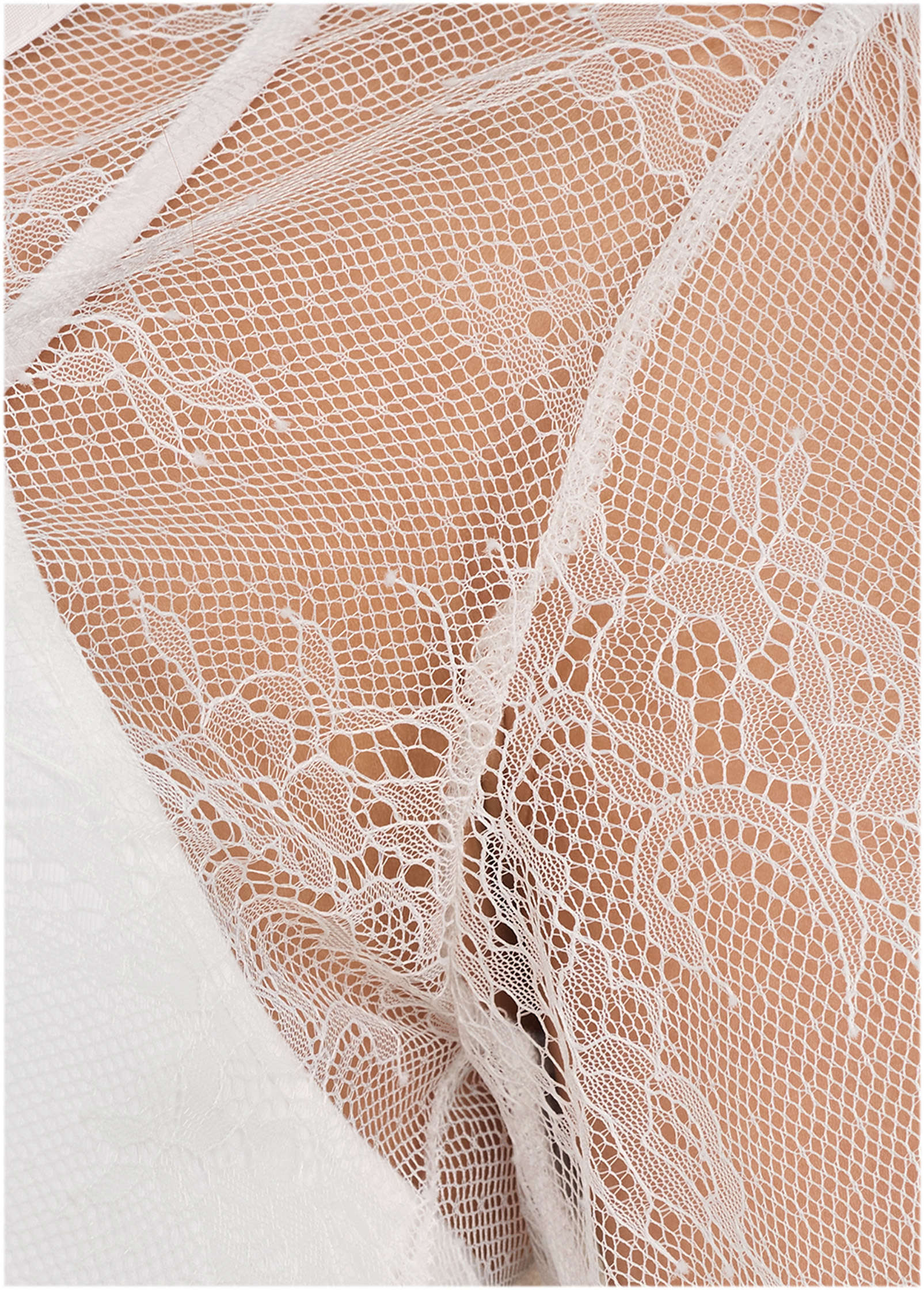 Lace Long Sleeve Top White