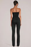 Mid Rise Fitted Trousers in Black