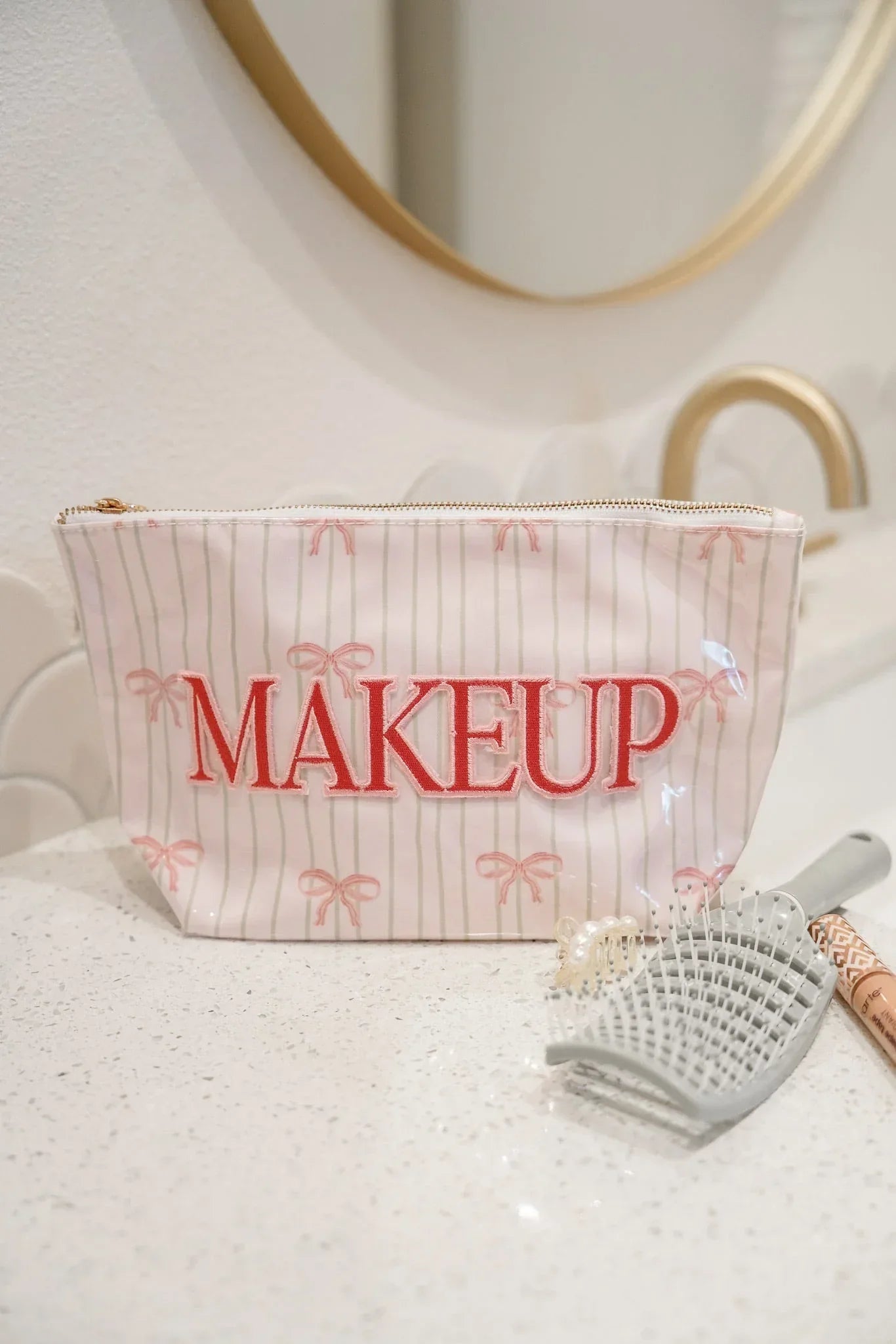 KenzKustomz Pink Ribbons Clear Coat Bag Makeup PREORDER