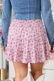 Through The Garden Pink Floral Mesh Skort