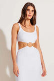 The Icon Cutout Dress White Organic Rib