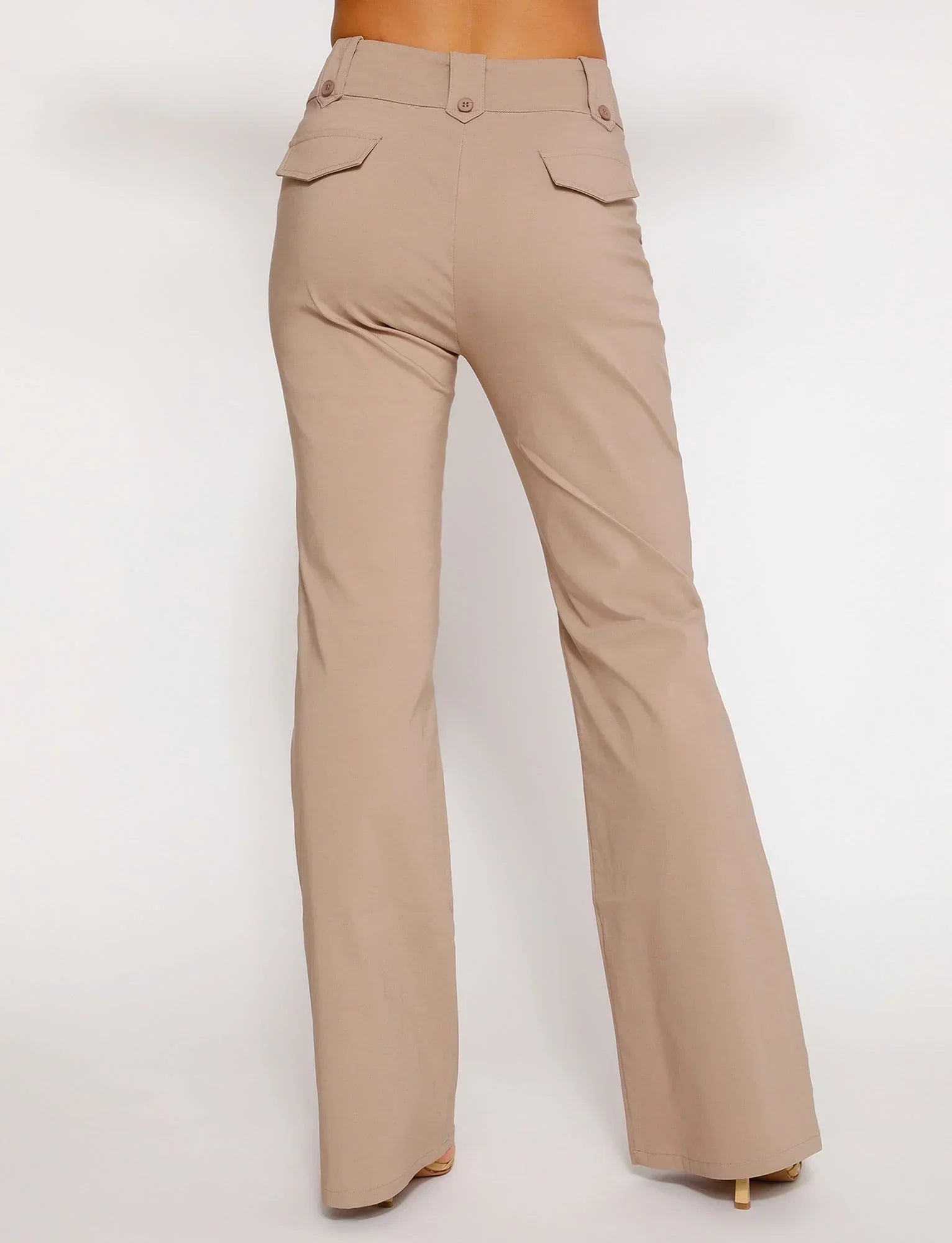 KITTIE HIGH RISE PANT BEIGE TAN
