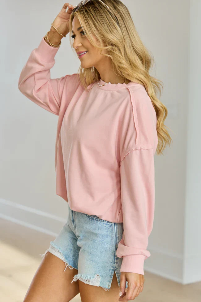 Prestyn Pink Bubble Long Sleeve Top SALE