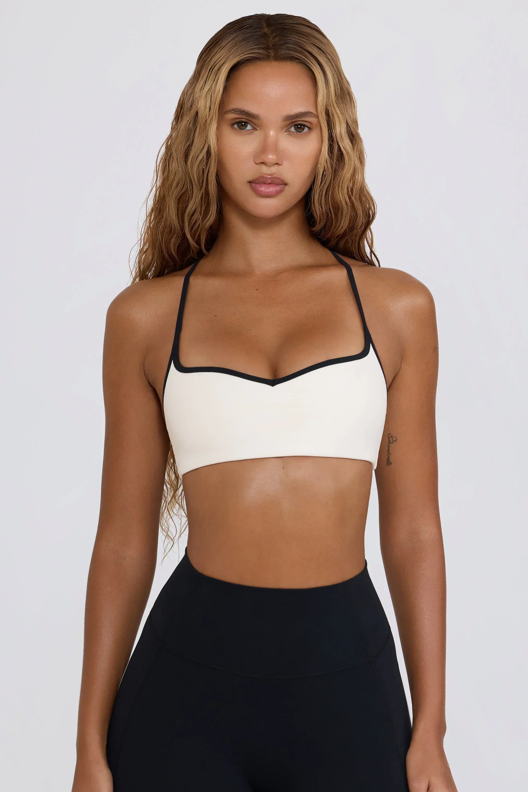 Soft Active Sweetheart Neck Sports Bra in White