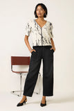 Courtney Jacquard Zip Front Top