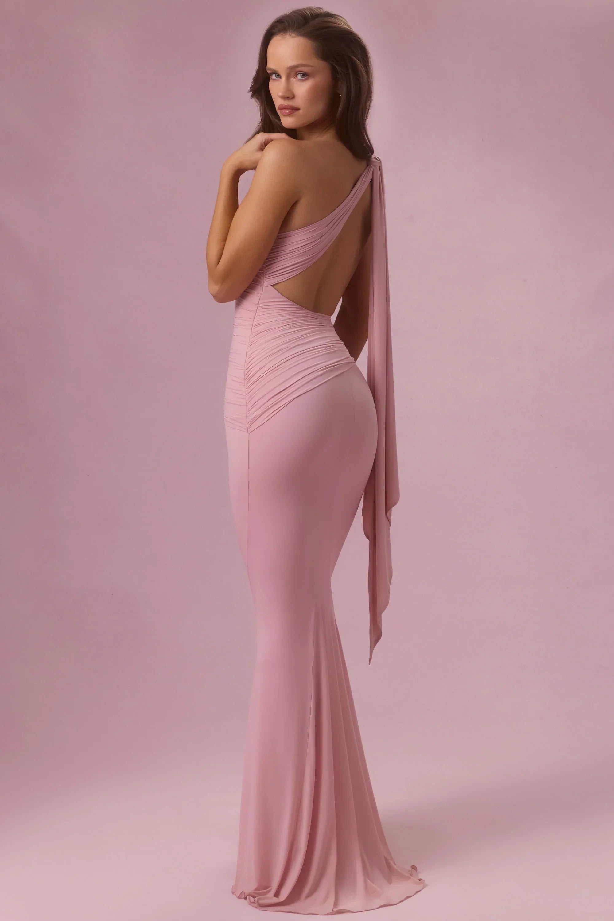 Jersey Bridesmaid Dress in Blush Pink