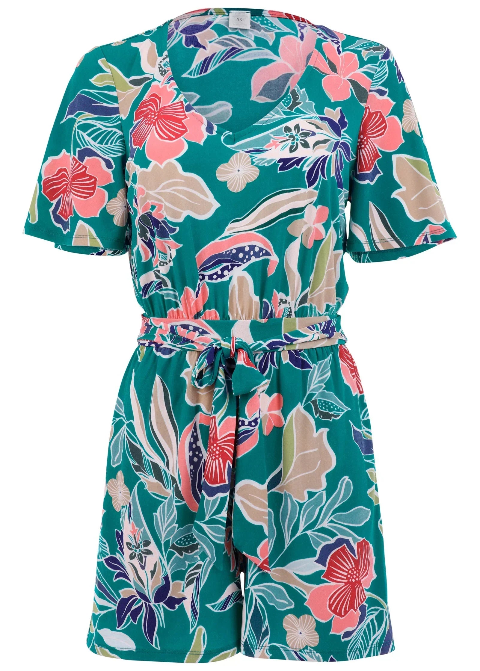 Tie Waist Romper Paradise Floral