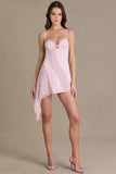 Satin Embellished Cupped Mini Dress in Blossom