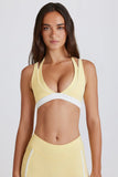 Soft Active Layered Sports Bra in Lemon