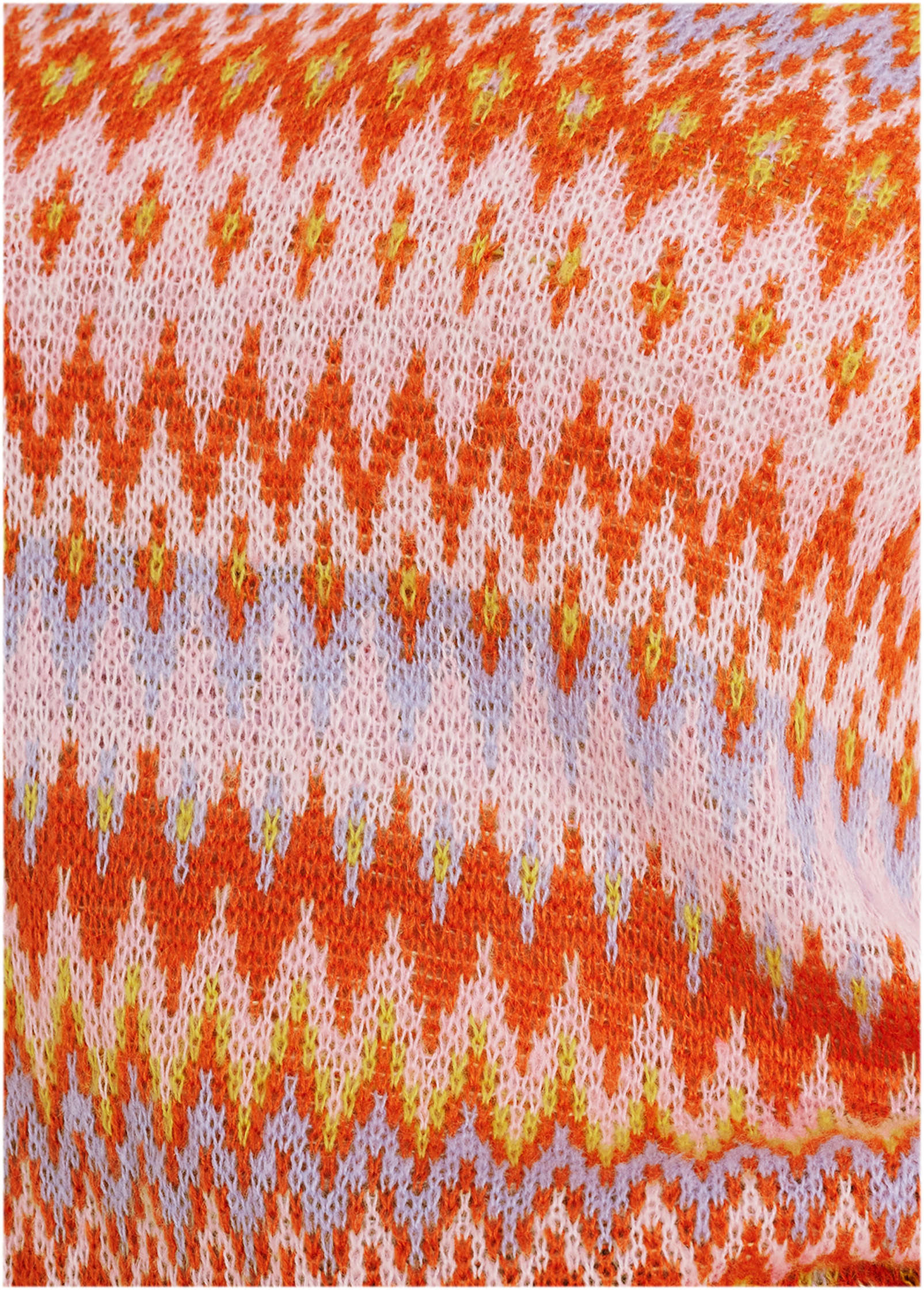 Fair Isle Mock Neck Sweater Peach Dust