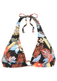 Triangle Halter Top Red Yellow Tropic